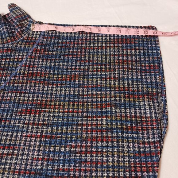 PURE essence Poncho, Denim Blue/Red/Gray, Cowl Neck, Size XL/TG, Layering Piece - Picture 8 of 10